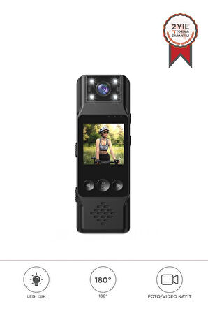Torima CMR-28 Siyah 1080P HD Kayıt, 180° Geniş Açı, Klips Tasarımlı Giyilebilir Aksiyon Kamerası 