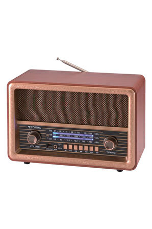 Torima D56 Ahşap Nostaljik Uzaktan Kumandalı Bluetooth Hoparlör – Radyo, USB/TF, TWS, Şarjlı