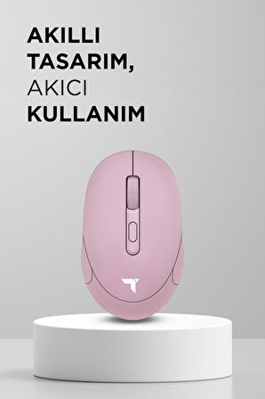 Torima TM-17 Pembe Çift Modlu Sessiz Kablosuz Mouse Fare
