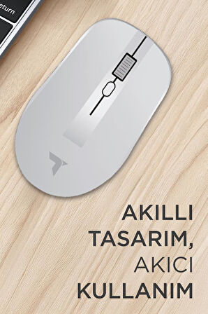 Torima TM-18 Beyaz Çift Modlu Sessiz Kablosuz Mouse Fare