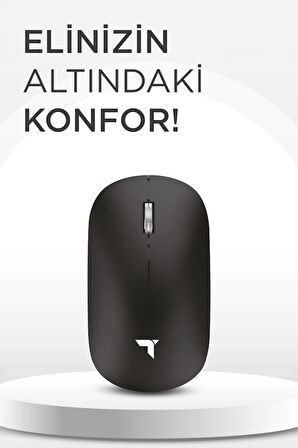 Torima TM-19 Siyah Çift Modlu Sessiz Kablosuz Mouse Fare