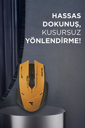 Torima TM-20 Siyah-Sarı Çift Modlu Kablosuz Oyuncu Mouse Fare
