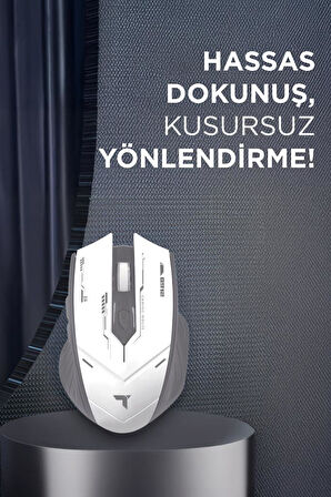 Torima TM-20 Beyaz-Gri Çift Modlu Kablosuz Oyuncu Mouse Fare
