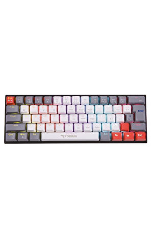 Torima TK-11 Beyaz Mekanik Kablosuz Blue Switch Rgb Işıklı Gaming Sarjlı Q Klavye 