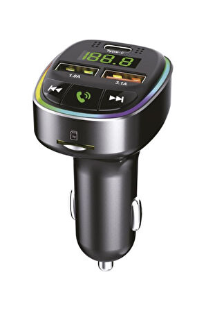 G17 18W Hızlı Şarjlı Bluetooth Transmitter Araç Şarj Cihazı – USB, TF Kart, FM, Mikrofon