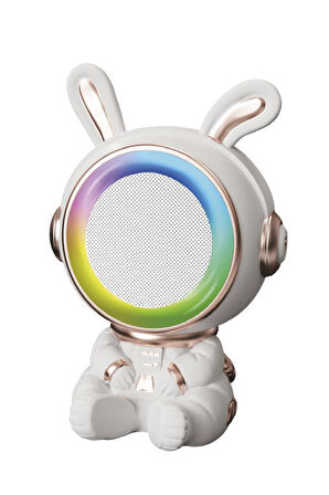 Torima KIDMIC-05 Beyaz RGB Tavşan Figürlü Mikrofonlu Karaoke Bluetooth Hoparlör