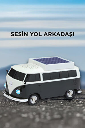 Torima D70 Siyah Vosvos Tasarımlı Solar Şarjlı Bluetooth Hoparlör 5W Güçlü Ses