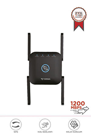 Torima AC24 Siyah Wifi Pro Sinyal Yakınlaştırıcı Router