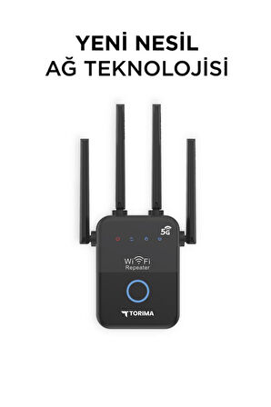 Torima AC35Q Siyah Wi-Fi Router 1600Mbps Çift Bant 4 Anten