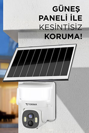 Torima CMR30 Beyaz Şarjlı Duvar Lambası Görünümlü Dış Mekan Kamerası Akıllı IP Güneş Enerjili Kamera