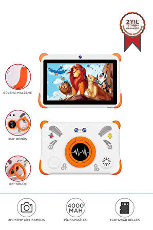 Torima T15 Beyaz 4GB +128 GB Tablet Çocuk Tableti Kılıf Hediyeli