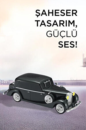 D55 Retro Araba Tasarımlı Bluetooth Hoparlör 2x5W FM + USB + TF Kart