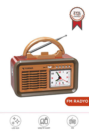 Torima D60 Kırmızı Nostalji Radyo Kablosuz Bluetooth Hoparlör