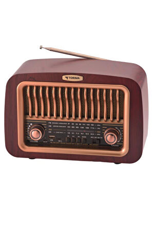 Torima D-59 Kahverengi Nostalji Radyo Kablosuz Bluetooth Hoparlör