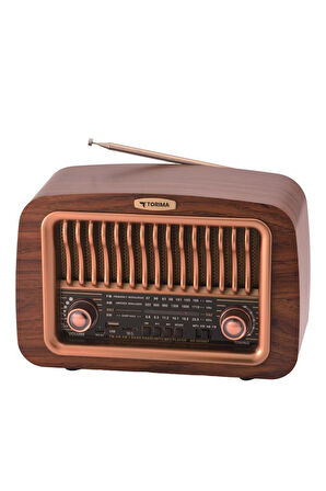 Torima D-59 Ahşap Nostalji Radyo Kablosuz Bluetooth Hoparlör