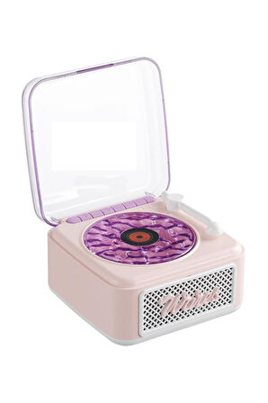 Nostalji Plak Görünüm Mini Dekor Waves BT Işıklı Müzik Çalar Saat Tf Kart Aux Özellikli