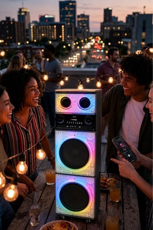 Bluetooth Hoparlör 200W 9000Mah Mikrofonlu Kumandalı FM Radyo Usb Type-C Speaker D62 Ahşap