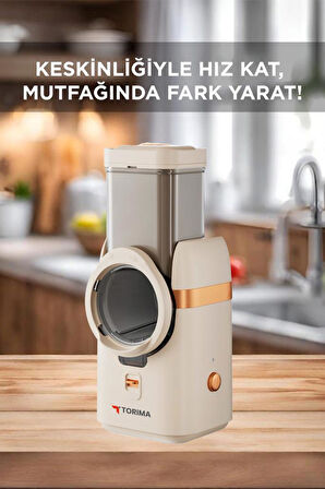 Torima TFS-01 Krem 5in1 Otomatik Rende-Doğrayıcı-Dilimleme Makinesi