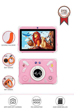 Torima T15 Pembe 4GB +128 GB Tablet Çocuk Tableti Kılıf Hediyeli