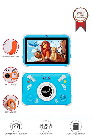 Torima T15 Mavi 4GB +128 GB Tablet Çocuk Tableti Kılıf Hediyeli