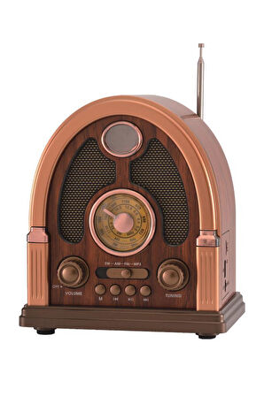 Torima D-58 Kahverengi Nostalji Radyo Kablosuz Bluetooth Hoparlör