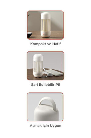 Torima SSK-11 Beyaz Şarjlı Uv Işıklı Elektrikli Sivrisinek Öldürücü Lamba Sinek Kovucu Sineksavar