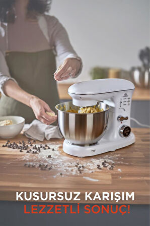 Torima TMK-1400DT Beyaz Stand Mikser , Hamur Yoğurma Makinesi , Mutfak Şefi 1400W