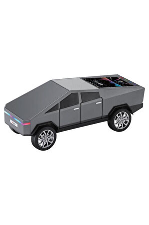 Torima D68 Gri CyberTruck Araba Tasarımlı Bluetooth Hoparlör 15W Güçlü Ses RGB LED /TWS/USB