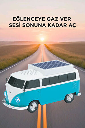 Torima D70 Yeşil Vosvos Tasarımlı Solar Şarjlı Bluetooth Hoparlör 5W Güçlü Ses