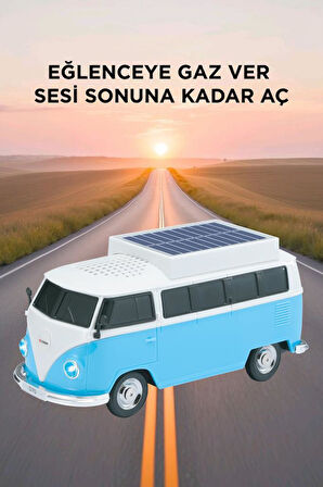 Torima D70 Mavi Vosvos Tasarımlı Solar Şarjlı Bluetooth Hoparlör 5W Güçlü Ses