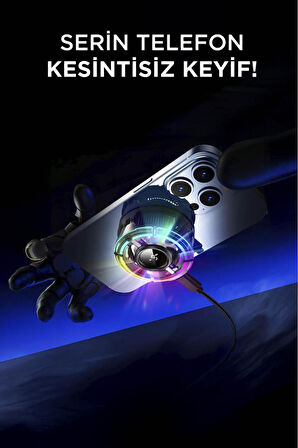 40 Kablolu Cep Telefonu Soğutma Fanı Gamer Oyuncu Radyatör Soğutucu Siyah