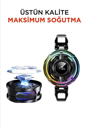 40 Kablolu Cep Telefonu Soğutma Fanı Gamer Oyuncu Radyatör Soğutucu Siyah