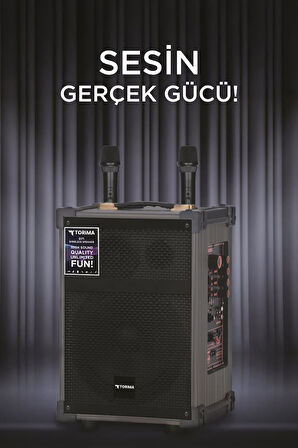 Torima D71 Profesyonel Çift  Mikrofonlu BT Kablosuz Hoparlör Bass Ses Kutusu Speaker