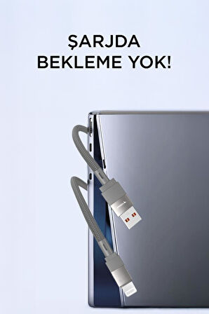 Torima U18 Gri USB İle Lightning Şarj ve Data Kablosu