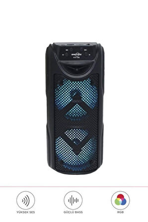 1550 RGB Ledli Taşınabilir Bluetooth Radyolu Hoparlör Parti Speaker