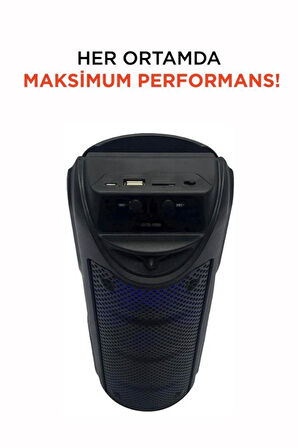 1550 RGB Ledli Taşınabilir Bluetooth Radyolu Hoparlör Parti Speaker