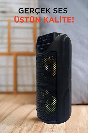 1550 RGB Ledli Taşınabilir Bluetooth Radyolu Hoparlör Parti Speaker