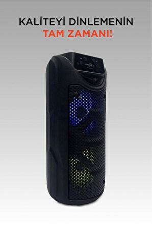 1550 RGB Ledli Taşınabilir Bluetooth Radyolu Hoparlör Parti Speaker