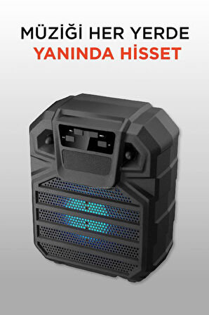 Torima GTS-1397 Siyah 6,5 inc RGB Ledli Taşınabilir Bluetooth Hoparlör Parti Speaker