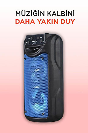 Torima GTS-1558 Siyah 3 inc RGB Ledli Taşınabilir Bluetooth Hoparlör Parti Speaker