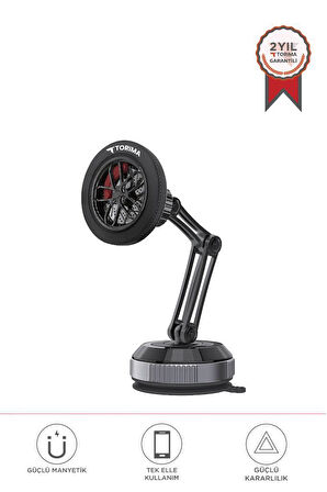 Torima JX-060 Siyah Sarsılmaz Manyetik 360 Derece Ayarlanabilir Araç İçi Telefon Tutucu