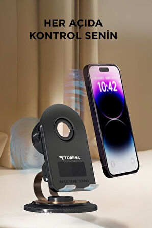 Torima JX-061 Siyah Manyetik Telefon Tutucu Kablosuz Hoparlör Araç Ev Ofis Kullanımına Uygun 