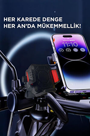 TORİMA JX-063 Siyah Plastik Motosiklet Sabitleyici  360° Döner Telefon Tutucu