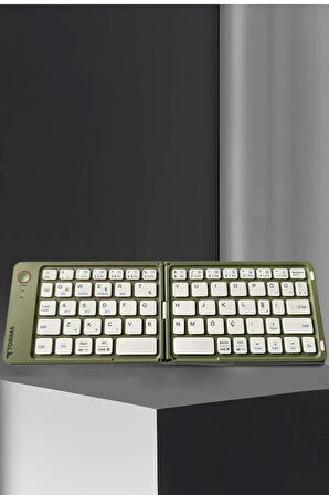 Torima TK-08 Yeşil Kablosuz Katlanabilir Şarjlı Taşınabilir Mini Bluetooth Klavye
