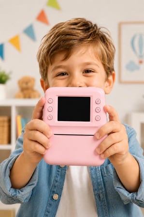 Torima Dijital Fotoğraf Makinesi Çocuk Termal Resim Baskılı Yazıcı Kamera Video Makinesi A29 Pembe