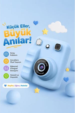 Dijital Fotoğraf Makineleri Çocuk Termal Resim Kağıt Baskılı Yazıcı Kamera Video Makinesi A29 Mavi