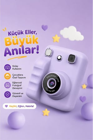 Torima Dijital Fotoğraf Makineleri Çocuk Termal Resim Kağıt Baskılı Yazıcı Kamera Video Makinesi A29 Mor