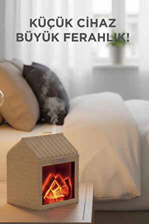 TORIMA H9 Ahşap Şömine Efektli 200ml Sessiz Ultrasonik House Hava Nemlendirici