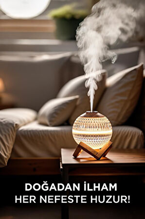 Torima H10 Beyaz Kristal Top RGB Işıklı, Ahşap Standlı, Hava Nemlendirici Dekoratif Nemlendirici