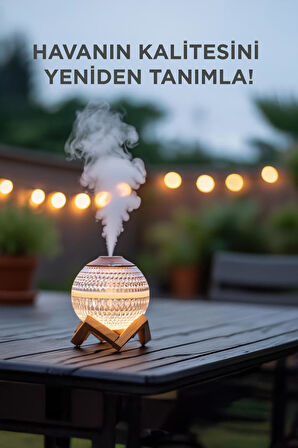 Torima H10 Beyaz Kristal Top RGB Işıklı, Ahşap Standlı, Hava Nemlendirici Dekoratif Nemlendirici